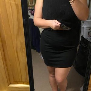 Black mini skirt